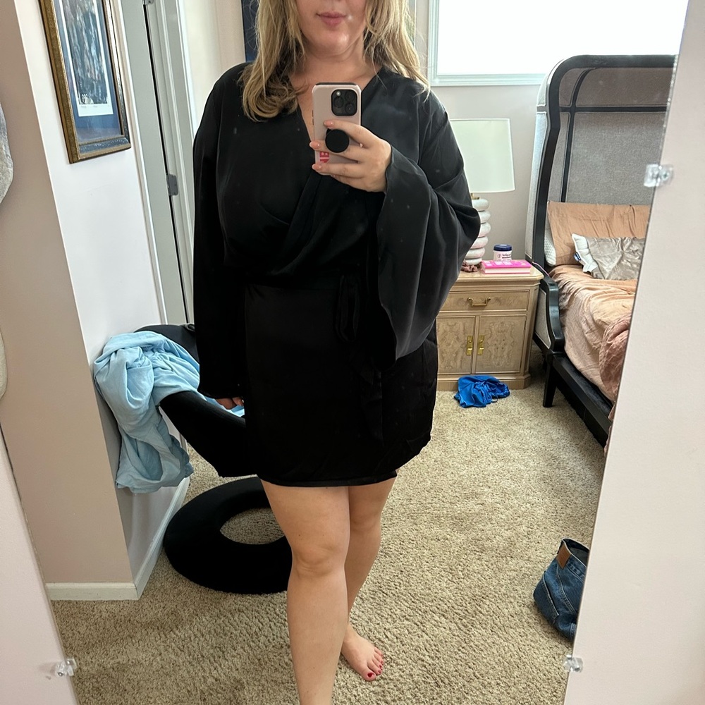 NWT Black wrap dress